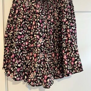 Lane Bryant Floral A-Line Skirt in Black and Pink